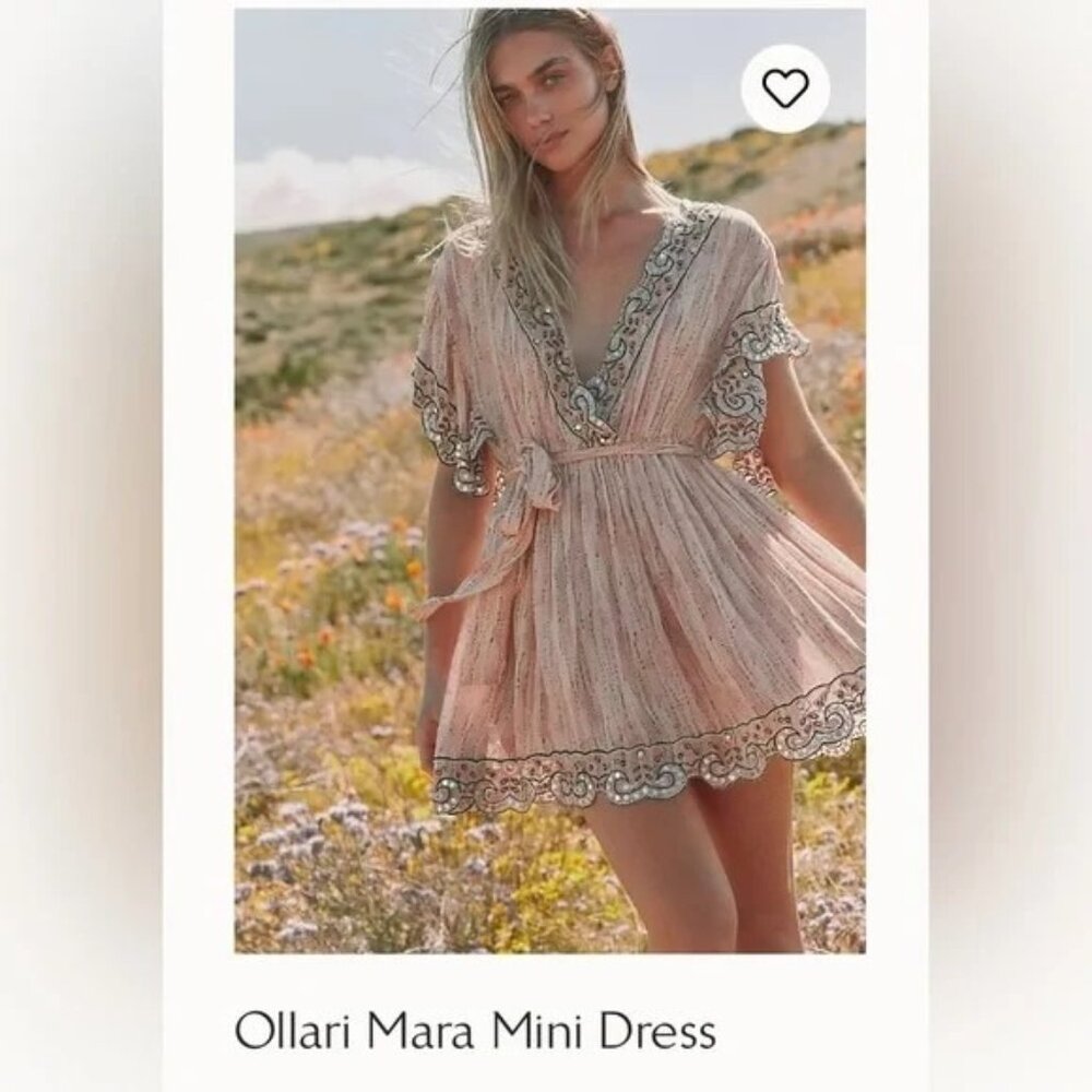 Free People Pink and Black Mini Dress